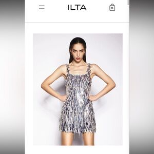 Silver Sequin Mini Dress